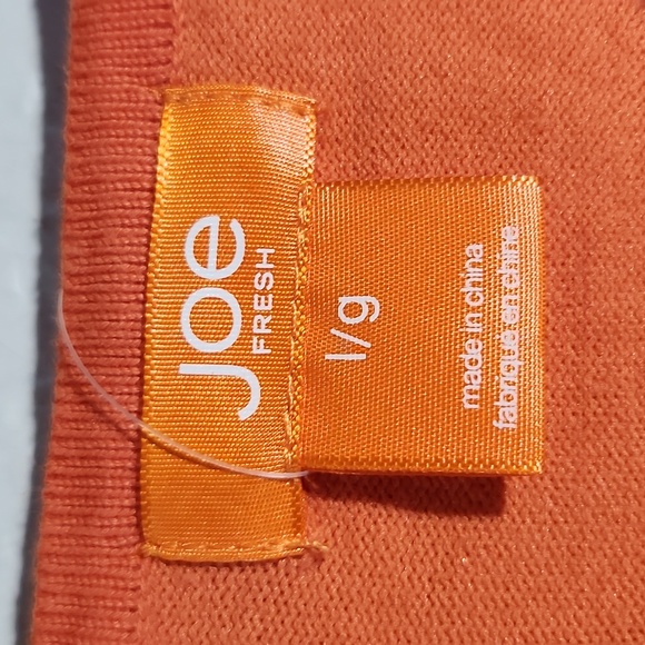 JOE Fresh Large Button Up Sweater Orange - Picture 4 of 8